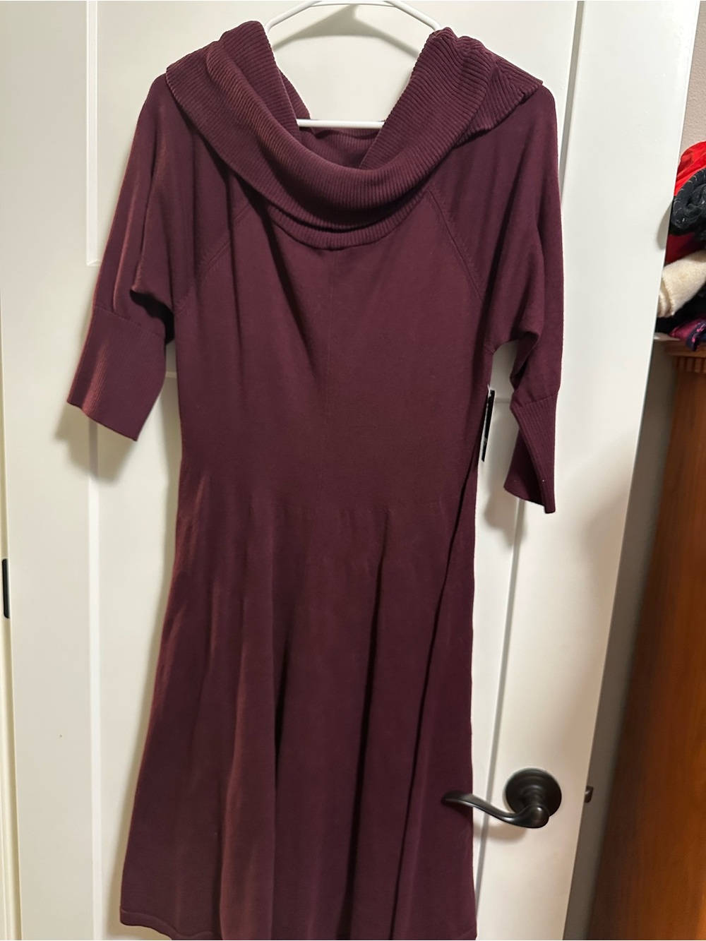 torrid Plum Long Sleeve Cowl Neck Midi Dress